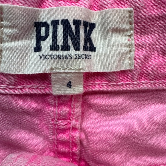 PINK Victoria's Secret Pink Jean Shorts Frayed Hem - Picture 7 of 7